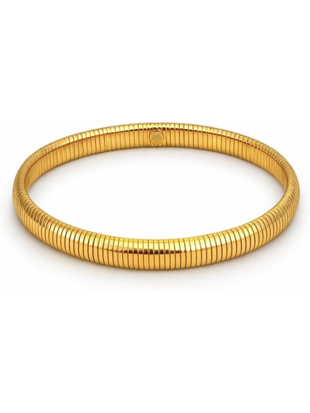 Chunky Gold Plated Stainless Steel Stretch Bracelet | Adjustable Wide Link